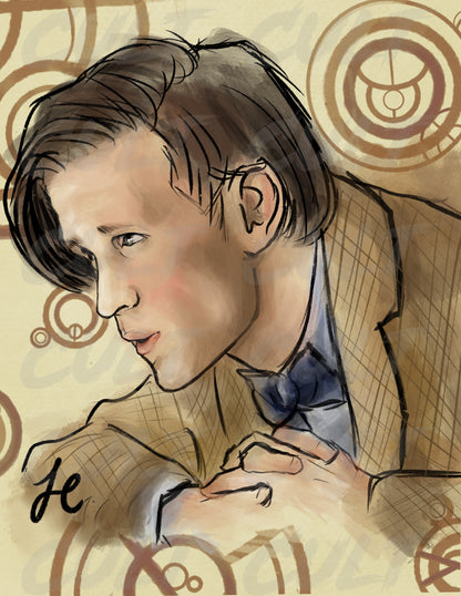 The 11th Doctor Gallifreyan Portrait Print (A4 + A3) | Doctor Who