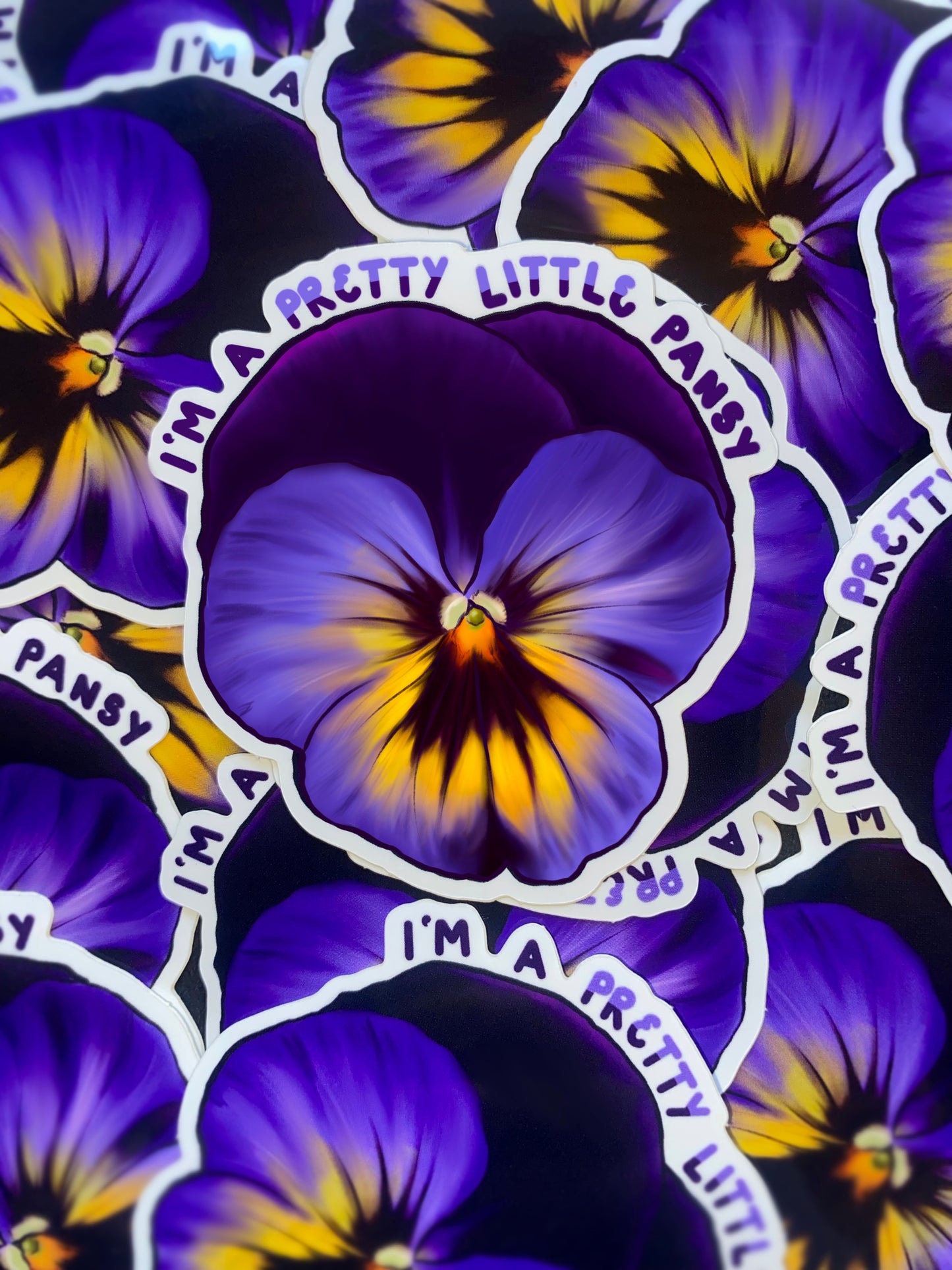 'I'm A Pretty Little Pansy' Sticker