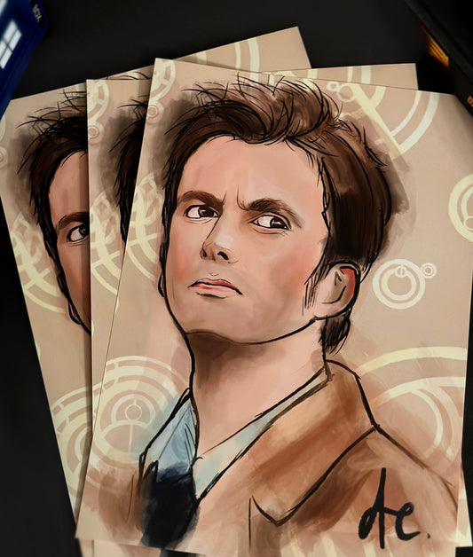 The 10th Doctor Gallifreyan Portrait Print (A4 + A3) | Doctor Who