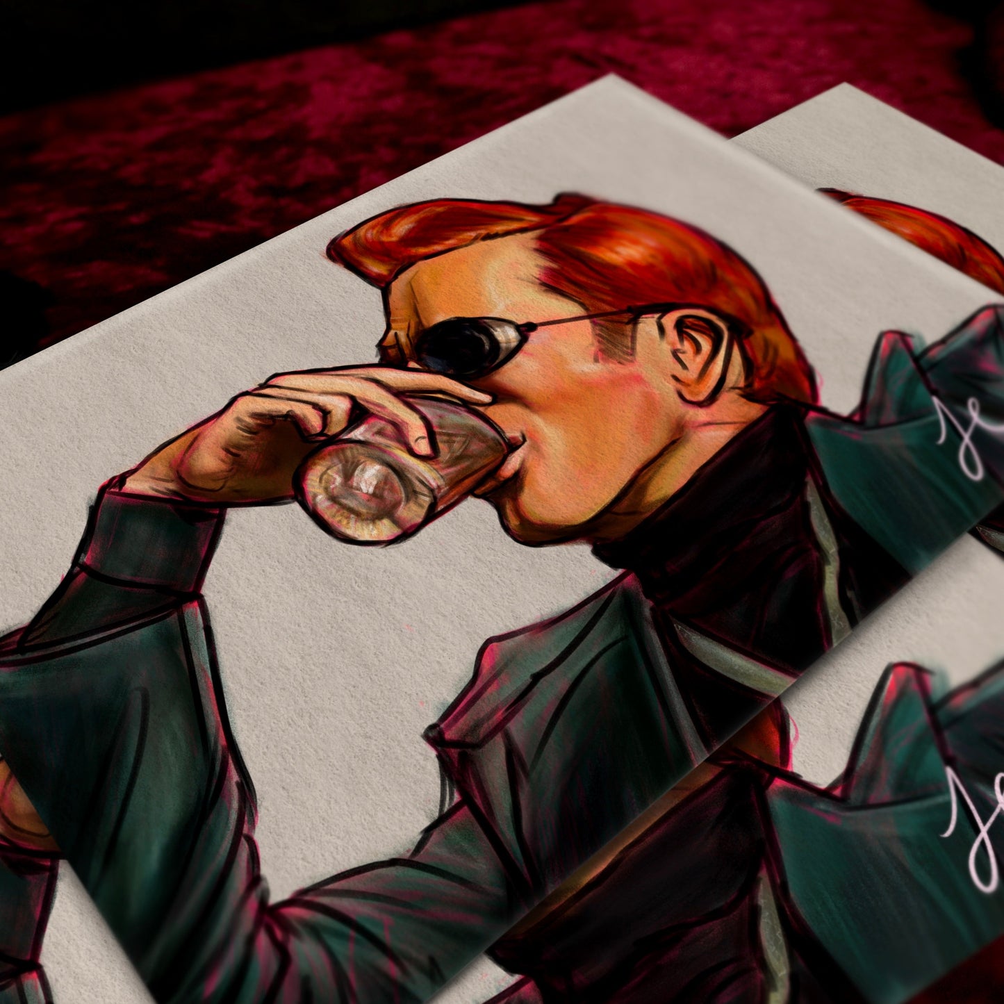 Crowley + Whisky Print (A5) | Good Omens