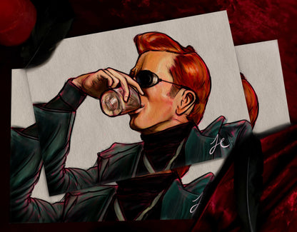 Crowley + Whisky Print (A5) | Good Omens