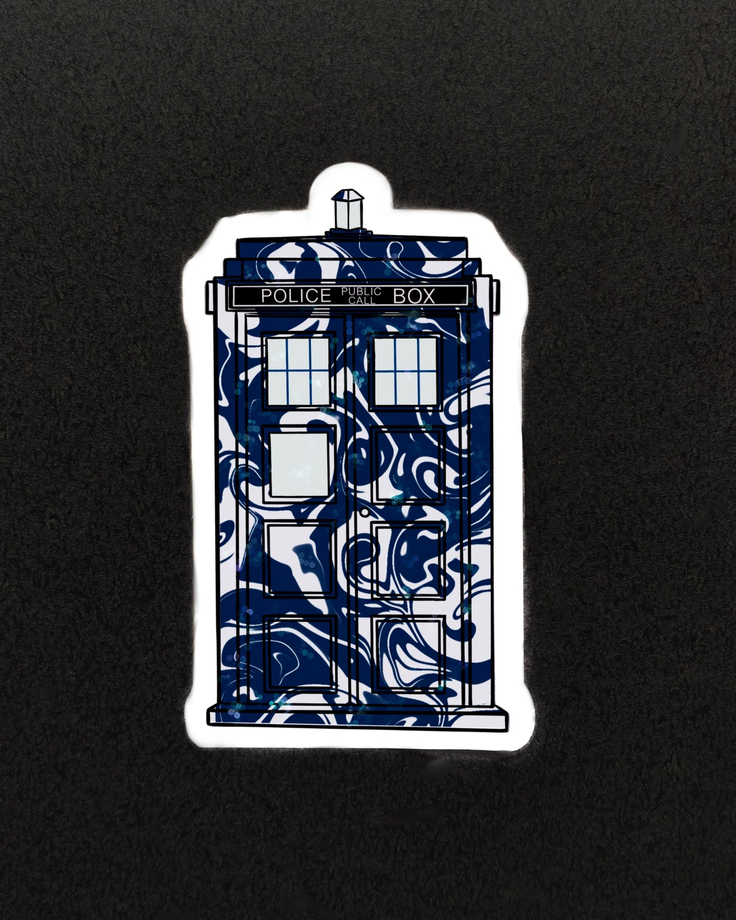 Swirl TARDIS Sticker (Glitter) | Doctor Who