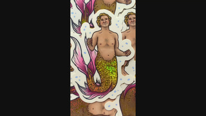 Stede the Merman Sticker (Shimmery) | Our Flag Means Death